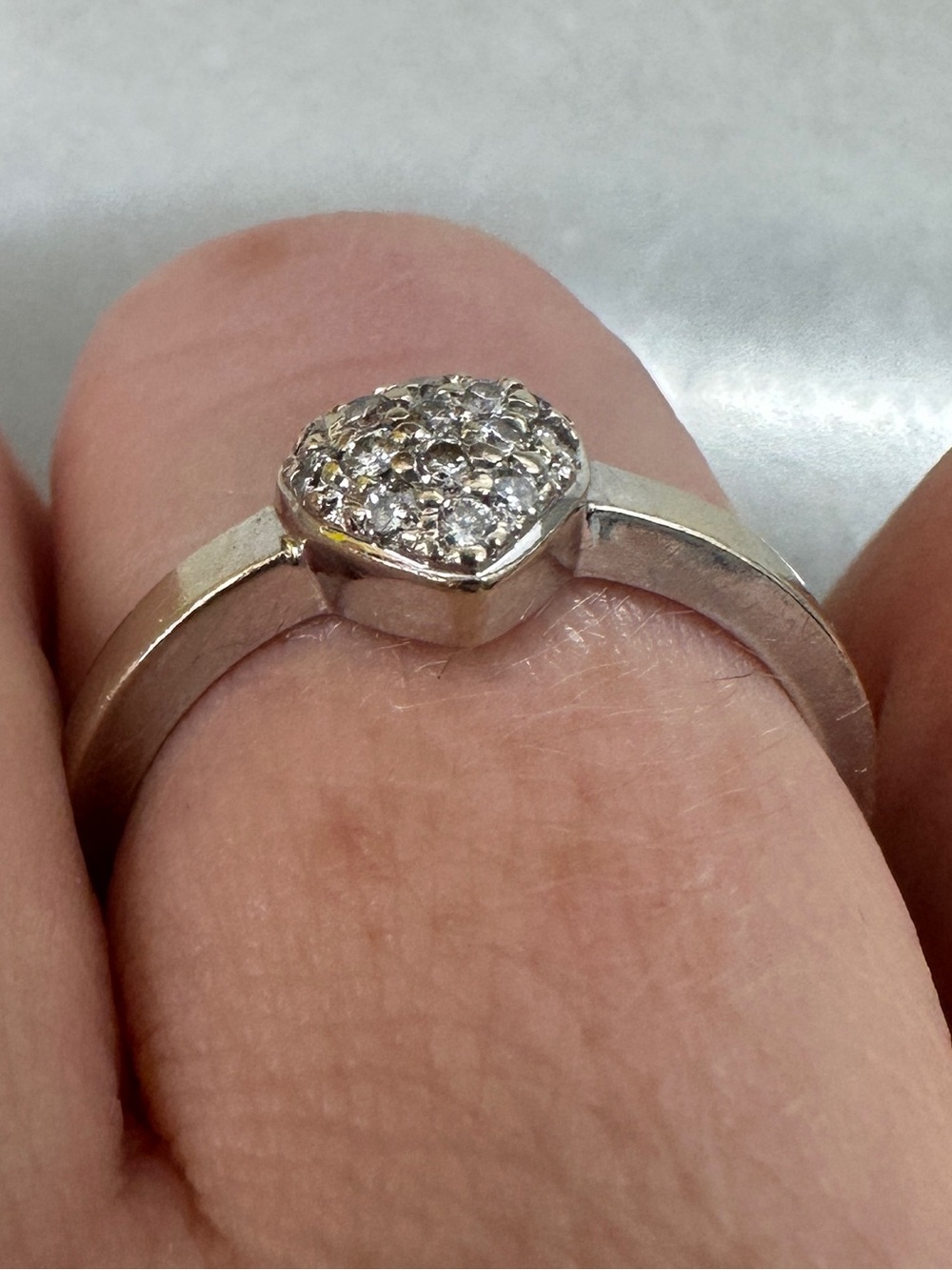 ROBERTO COIN TINY TREASURES PUFFED HEART RING WITH DIAMONDS in 18K White Gold - Picture 6 of 15